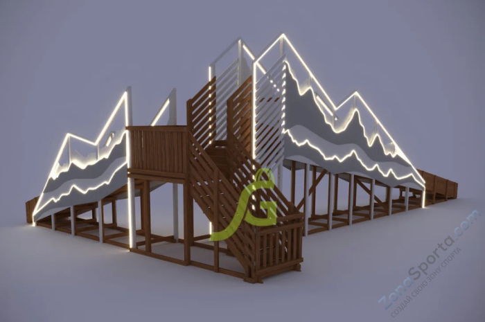 Зимняя деревянная горка IgraGrad Snow Fox 12 м с двумя скатами мод.5 Зимняя деревянная горка IgraGrad Snow Fox 12 м с двумя скатами мод.5