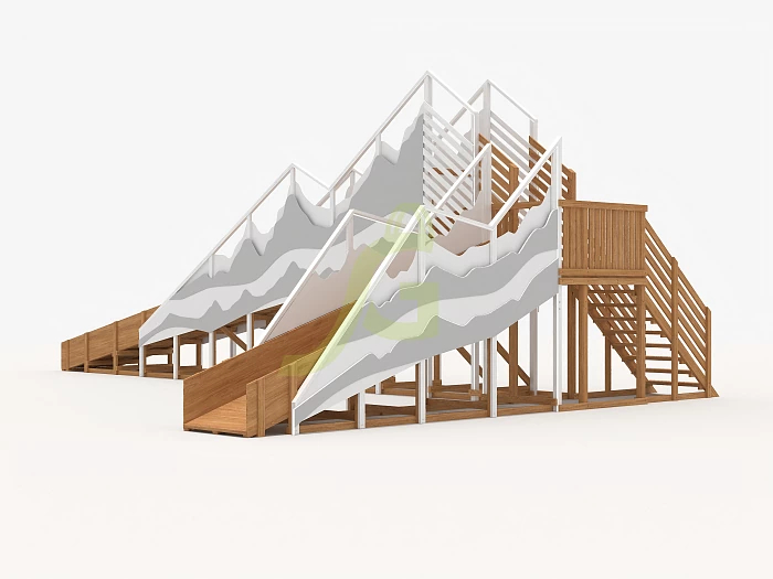 Зимняя деревянная горка IgraGrad Snow Fox 12 м с двумя скатами мод.5 Зимняя деревянная горка IgraGrad Snow Fox 12 м с двумя скатами мод.5