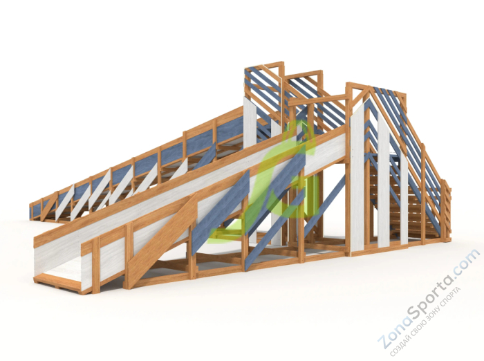 Зимняя деревянная горка IgraGrad Snow Fox 12 м с двумя скатами мод.524 Зимняя деревянная горка IgraGrad Snow Fox 12 м с двумя скатами мод.524