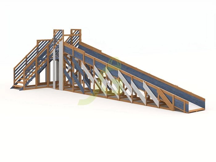 Зимняя деревянная горка IgraGrad Snow Fox 12 м с двумя скатами мод.524 Зимняя деревянная горка IgraGrad Snow Fox 12 м с двумя скатами мод.524