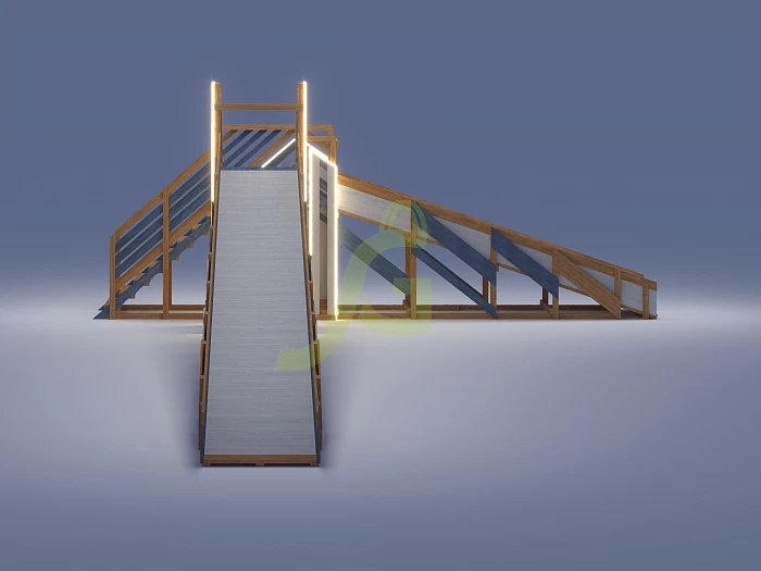 Зимняя деревянная горка IgraGrad Snow Fox 12 м с двумя скатами мод.524 Зимняя деревянная горка IgraGrad Snow Fox 12 м с двумя скатами мод.524