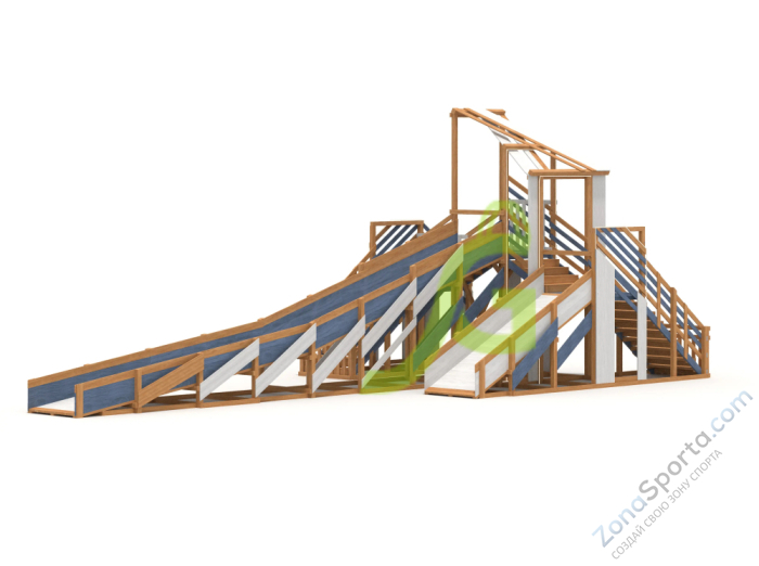 Зимняя деревянная горка IgraGrad Snow Fox 12 м с двумя скатами мод.624 Зимняя деревянная горка IgraGrad Snow Fox 12 м с двумя скатами мод.624