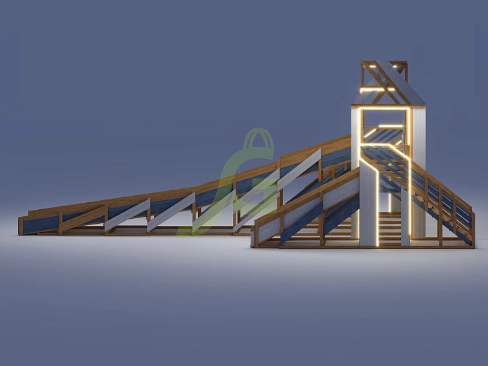 Зимняя деревянная горка IgraGrad Snow Fox 12 м с двумя скатами мод.624 Зимняя деревянная горка IgraGrad Snow Fox 12 м с двумя скатами мод.624