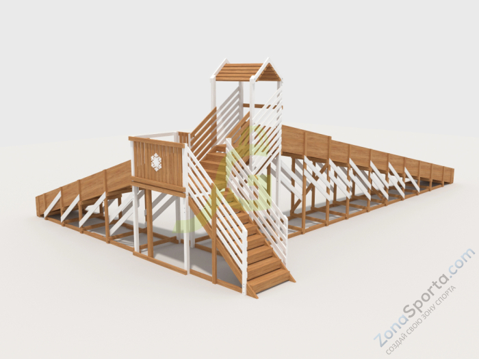 Зимняя деревянная горка IgraGrad Snow Fox 12 м с двумя скатами мод.724 Зимняя деревянная горка IgraGrad Snow Fox 12 м с двумя скатами мод.724