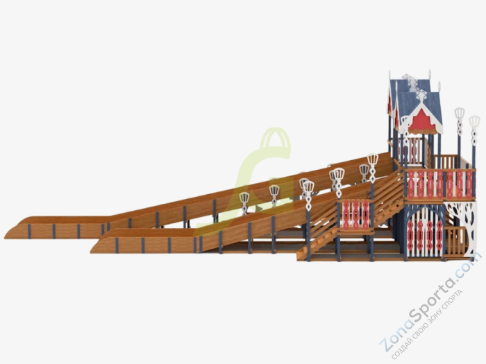 Зимняя деревянная горка IgraGrad Snow Fox 19 с тремя скатами Зимняя деревянная горка IgraGrad Snow Fox 19 с тремя скатами