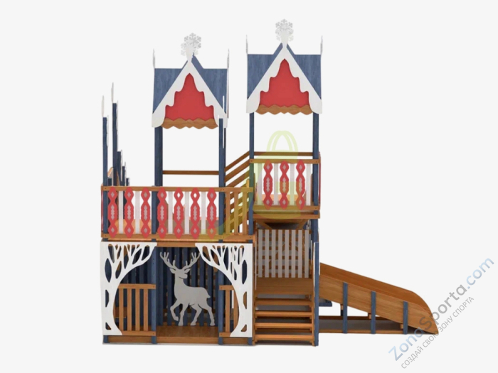 Зимняя деревянная горка IgraGrad Snow Fox 19 с тремя скатами Зимняя деревянная горка IgraGrad Snow Fox 19 с тремя скатами