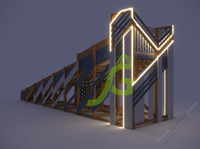 Зимняя деревянная горка IgraGrad Snow Fox скат 10 м мод.4 Зимняя деревянная горка IgraGrad Snow Fox скат 10 м мод.4