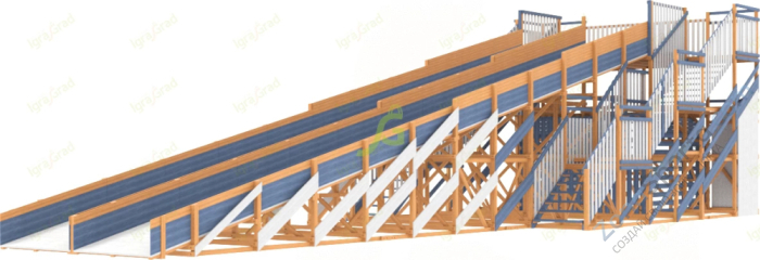 Зимняя деревянная горка IgraGrad Snow Fox скат 18 м мод.2 Зимняя деревянная горка IgraGrad Snow Fox скат 18 м мод.2