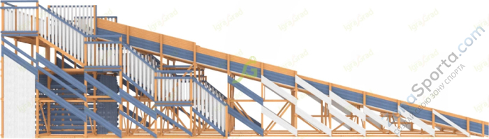 Зимняя деревянная горка IgraGrad Snow Fox скат 18 м мод.2 Зимняя деревянная горка IgraGrad Snow Fox скат 18 м мод.2