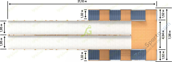 Зимняя деревянная горка IgraGrad Snow Fox скат 18 м мод.3