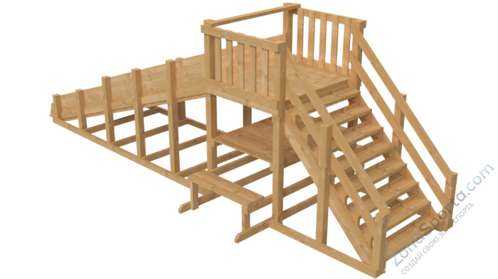 Зимняя деревянная заливная горка Ледянка 1 (без окраски) Зимняя деревянная заливная горка Ледянка 1 (без окраски)