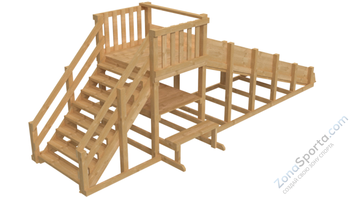 Зимняя деревянная заливная горка Ледянка 1 (без окраски) Зимняя деревянная заливная горка Ледянка 1 (без окраски)