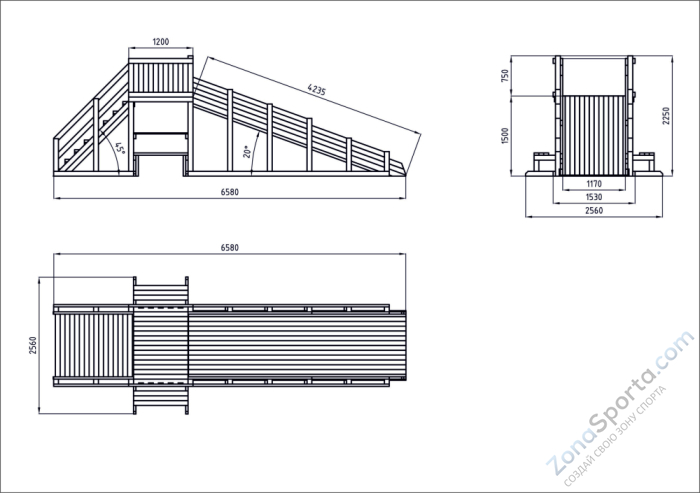 Зимняя деревянная заливная горка Ледянка 1 (без окраски) Зимняя деревянная заливная горка Ледянка 1 (без окраски)
