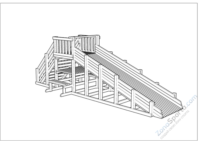 Зимняя деревянная заливная горка Ледянка 1 (без окраски) Зимняя деревянная заливная горка Ледянка 1 (без окраски)