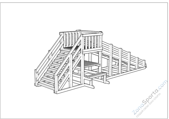Зимняя деревянная заливная горка Ледянка 1 (масло) Зимняя деревянная заливная горка Ледянка 1 (масло)