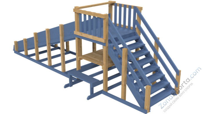Зимняя деревянная заливная горка Ледянка 1 (масло) Зимняя деревянная заливная горка Ледянка 1 (масло)
