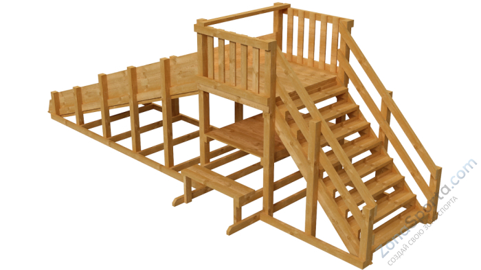 Зимняя деревянная заливная горка Ледянка 1 (пропитка) Зимняя деревянная заливная горка Ледянка 1 (пропитка)