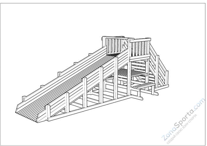 Зимняя деревянная заливная горка Ледянка 1 (пропитка) Зимняя деревянная заливная горка Ледянка 1 (пропитка)