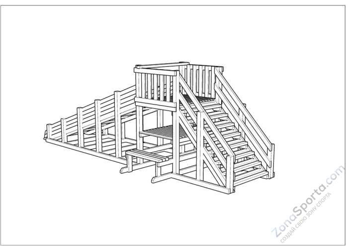 Зимняя деревянная заливная горка Ледянка 1 (пропитка) Зимняя деревянная заливная горка Ледянка 1 (пропитка)