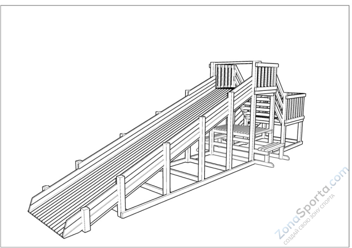 Зимняя деревянная заливная горка Ледянка 2 (пропитка) Зимняя деревянная заливная горка Ледянка 2 (пропитка)