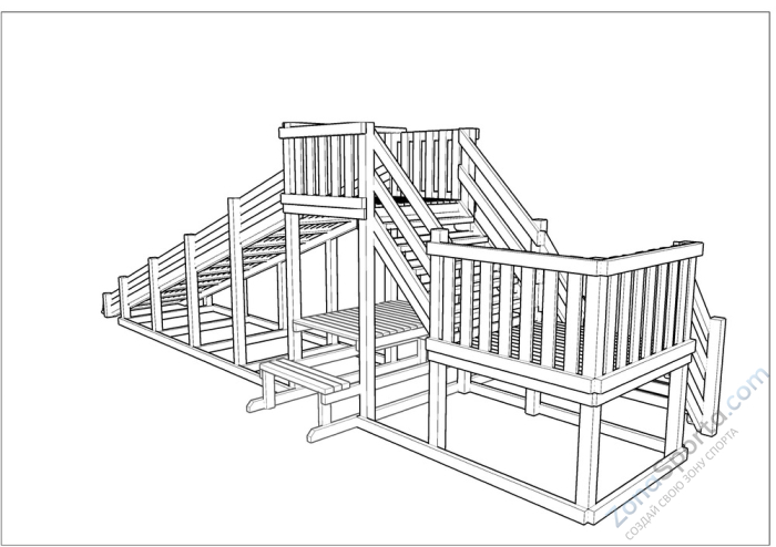 Зимняя деревянная заливная горка Ледянка 2 (пропитка) Зимняя деревянная заливная горка Ледянка 2 (пропитка)