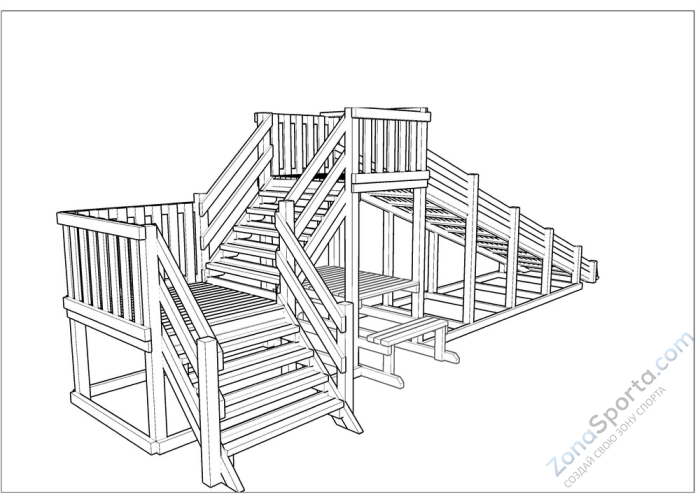 Зимняя деревянная заливная горка Ледянка 2 (пропитка) Зимняя деревянная заливная горка Ледянка 2 (пропитка)