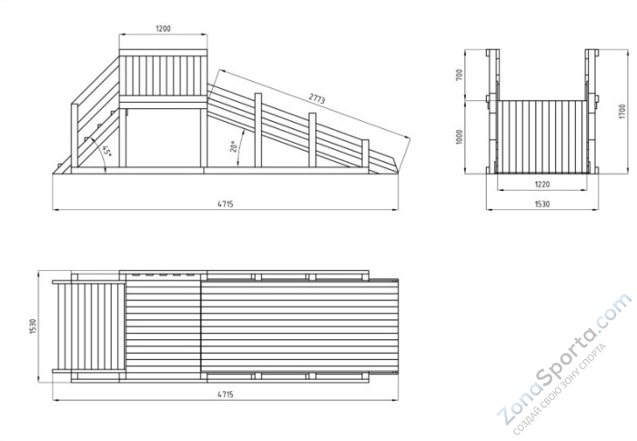 Зимняя деревянная заливная горка Ледянка (пропитка) Зимняя деревянная заливная горка Ледянка (пропитка)