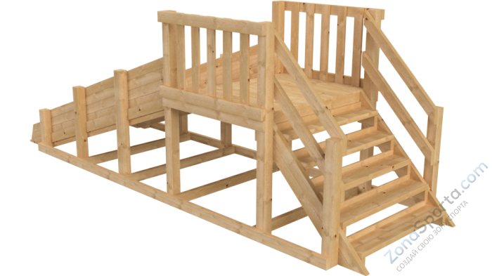 Зимняя деревянная заливная горка Ледянка (без окраски) Зимняя деревянная заливная горка Ледянка (без окраски)