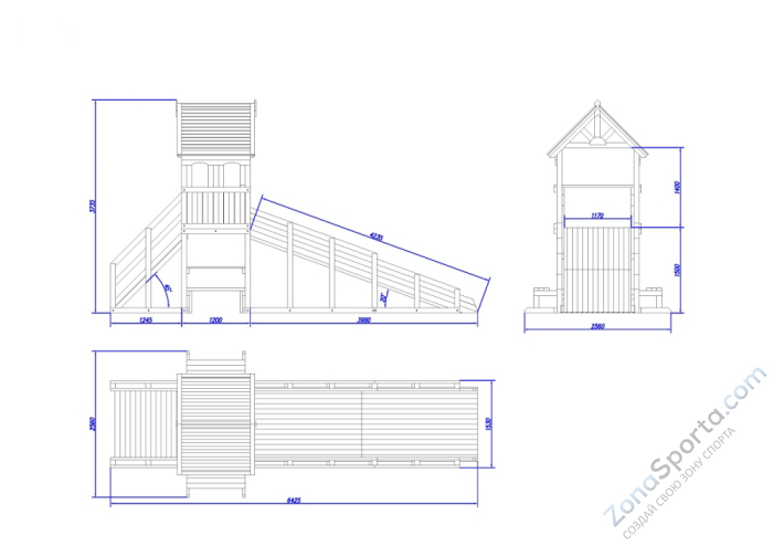 Зимняя деревянная заливная горка Теремок 1 (пропитка) Зимняя деревянная заливная горка Теремок 1 (пропитка)