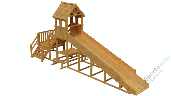 Зимняя деревянная заливная горка Теремок 2 (пропитка) Зимняя деревянная заливная горка Теремок 2 (пропитка)