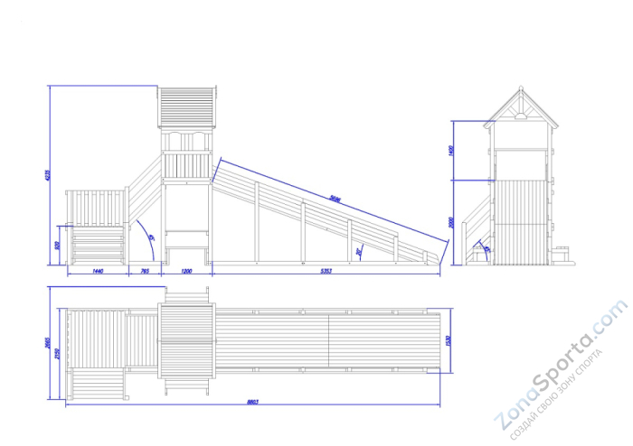 Зимняя деревянная заливная горка Теремок 2 (пропитка) Зимняя деревянная заливная горка Теремок 2 (пропитка)