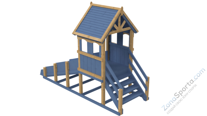 Зимняя деревянная заливная горка Теремок (масло) Зимняя деревянная заливная горка Теремок (масло)