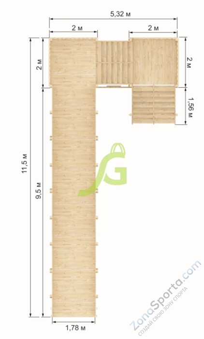 Зимняя горка IgraGrad Snow Fox скат 10 м (мод. 2) без окраски Зимняя горка IgraGrad Snow Fox скат 10 м (мод. 2) без окраски