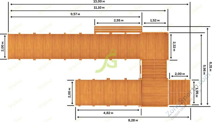 Зимняя горка IgraGrad Snow Fox скат 10 м (мод. 3) Зимняя горка IgraGrad Snow Fox скат 10 м (мод. 3)