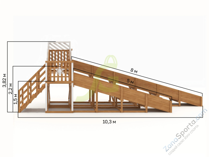 Зимняя горка IgraGrad Snow Fox скат 8 и 5 м мод.3 Зимняя горка IgraGrad Snow Fox скат 8 и 5 м мод.3