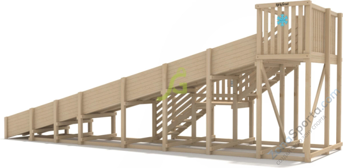 Зимняя горка IgraGrad Snow Fox скат 8 м без окраски