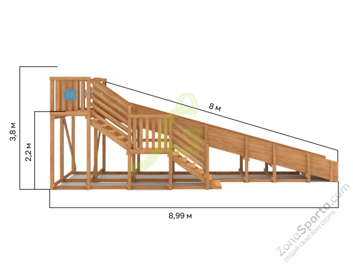 Зимняя горка IgraGrad Snow Fox скат 8 м