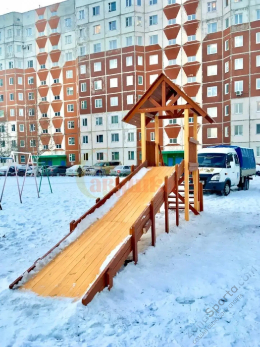 Зимняя заливная горка Савушка Зима - 5 скат 5 метров Зимняя заливная горка Савушка Зима - 5 скат 5 метров
